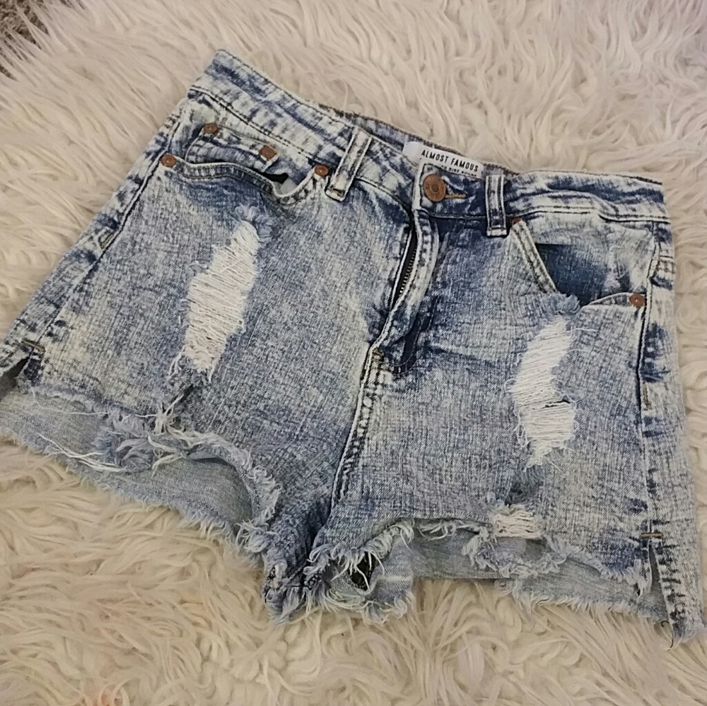 Almost Famous ripped high rise shorts. Size 5